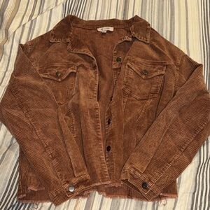 She + Sky Brown Corduroy Jean Jacket